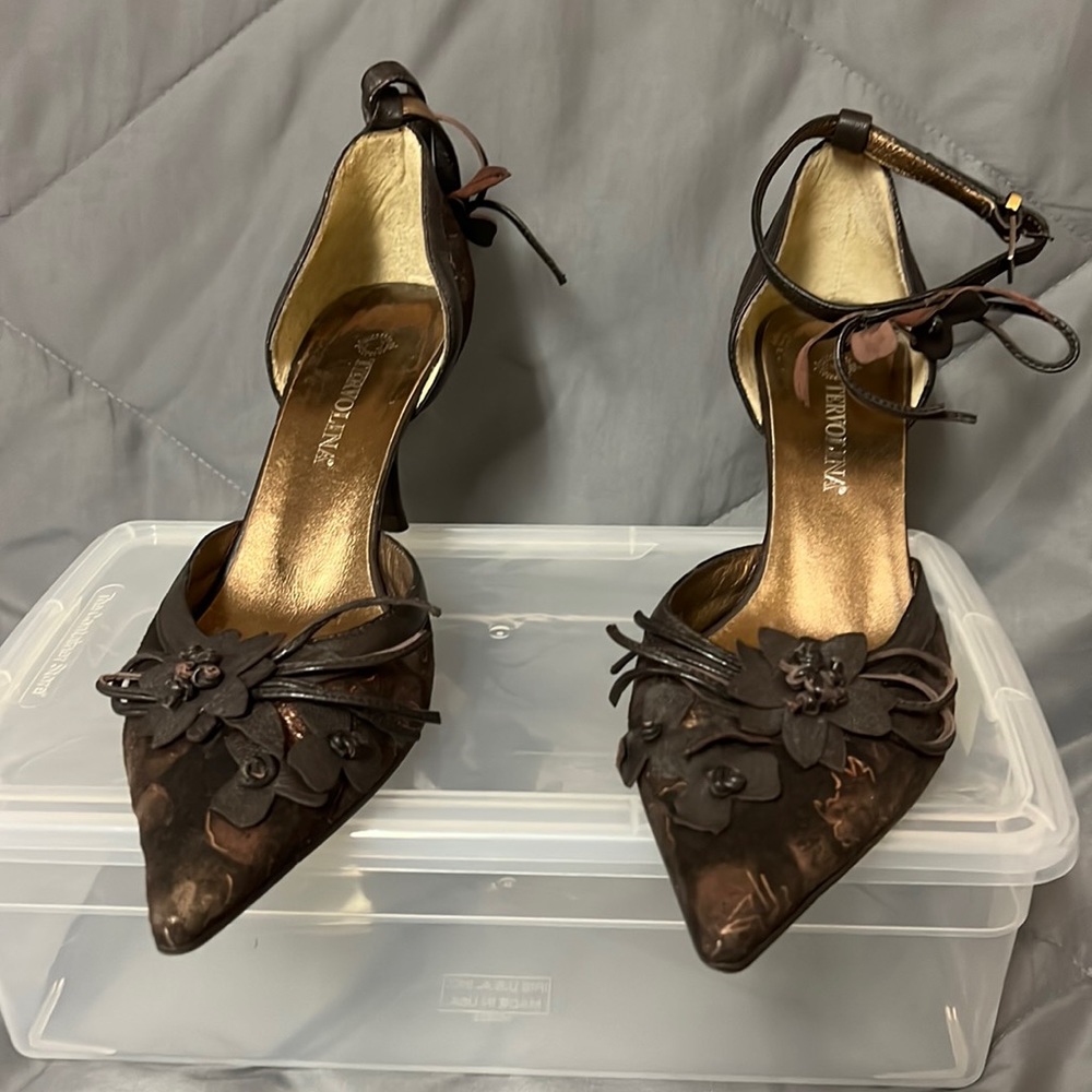TERVOLINA brown heels size EU38